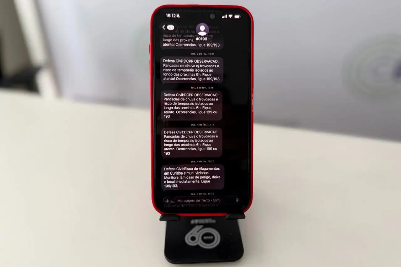 Veja como se cadastrar para receber os alertas da Defesa Civil Estadual por SMS ou WhatsApp