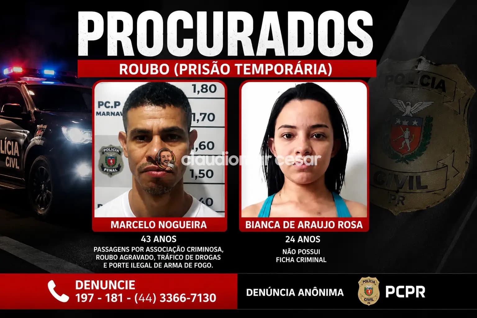 Operação “Excomunhão” mira casal suspeito de roubos a comércios em Maringá