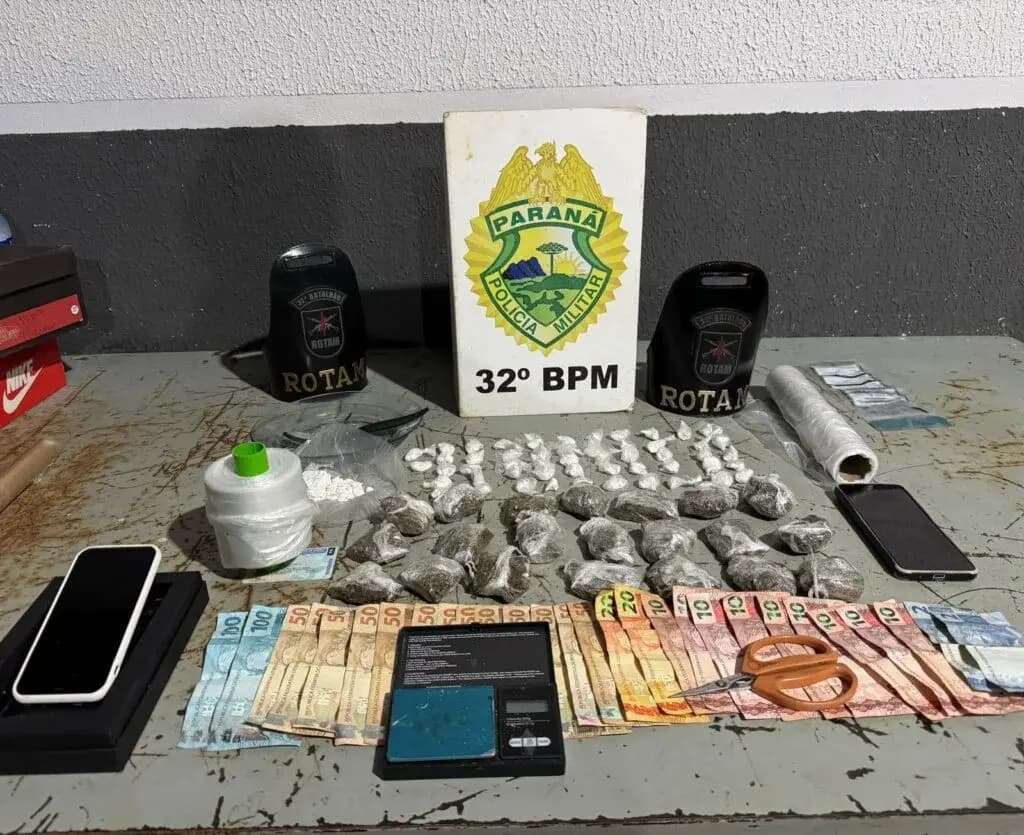 ROTAM realiza a prisão de dois homens por tráfico de drogas em Paiçandu