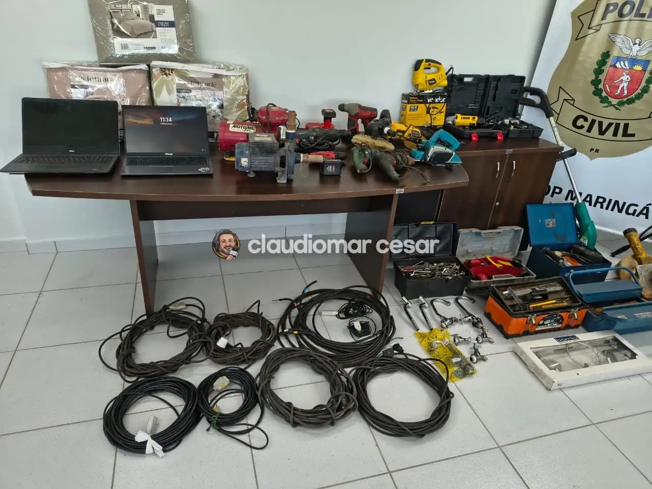 Polícia Civil recupera objetos suspeitos em Maringá e convida vítimas a identificarem-nos