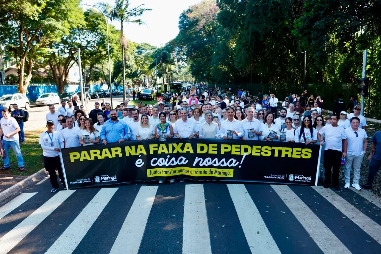 Por um trânsito mais seguro, Prefeitura de Maringá promove concentração com a comunidade e a imprensa no entorno do Parque do Ingá