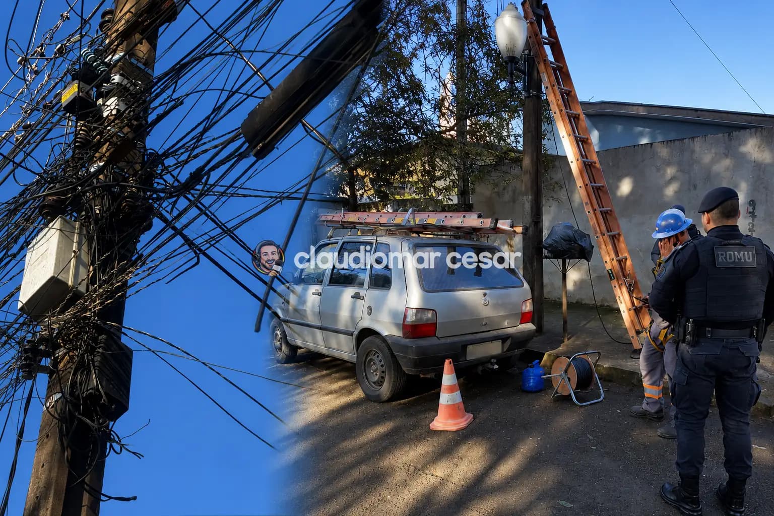 Homem é preso pela ROMU da GCM de Sarandi após se passar por funcionário de empresa de internet para furtar fios