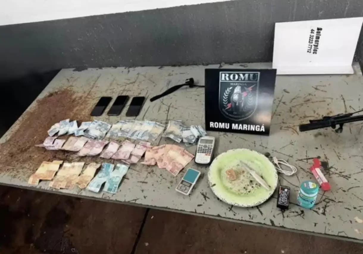 GCM de Maringá prende suspeito de invasão e fecha ponto de tráfico com apoio do Canil da ROMU