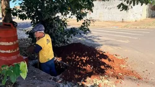 Marialva: Obra da rede de esgoto do Jardim Planalto é retomada